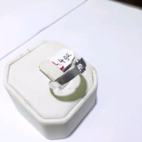Cincin emas putih kadar 750 berat 4 gram size 16 dan 17 Murah