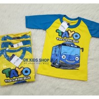 Kaos Anak Raglan Tayo Kuning-Biru