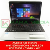 Laptop Bekas Laptop Second Acer E1-431 Intel Dual Core RAM 2 GB Mulus