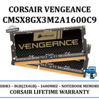 Corsair DDR3 RAM Vengeance Laptop/Notebook 8GB 2x4GB CMSX8GX3M2A1600C9