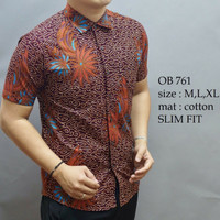 KEMEJA BATIK GAUL SLIMFIT KEMEJA BATIK PRIA BATIK COWOK LENGAN P O307