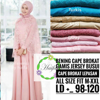 Long dress gamis brokat bisa jumbo cocok untuk wisuda,kondangan