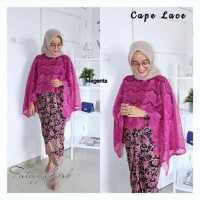 set kebaya brukat cape lace sederhana