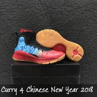 Sepatu Basket Under Armour Curry 4 CNY 2018 Blue Red Biru Merah