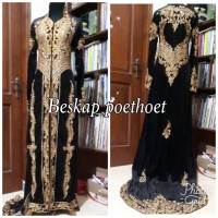 KEBAYA PENGANTIN WANITA JAWA BLUDRU HITAM GOLD