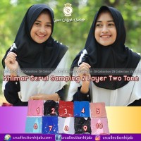 Murah hijab-jilbab khimar serut samping 2 layer two tone