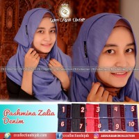 Murah jilbab-hijab pashmina denim polos bahan katun denim