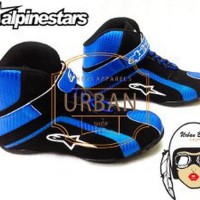 Sepatu Motor Drag Alpinestars (Hijau Stabilo & Biru) sparepart