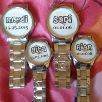 Best Seller! Jam Tangan Stainless Couple Bisa Tulis Nama, Tanggal,