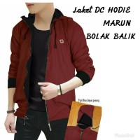 Jaket cowok Bomber hoodie logo DC harga grosir bisa bolak balik