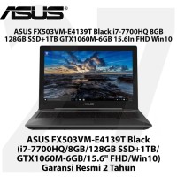 Laptop ASUS FX503VM-E4139T Black i7-7700HQ 8GB 128GB SSD+1TB Win10