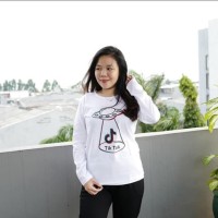 KAOS WANITA BAJU KAOS LENGAN PANJANG TIK TOK UFO TUMBLR TEE UNTUK