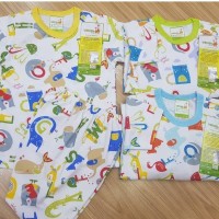 Pakaian Setelan Baju Bayi Velvet Junior Pendek Motif My Zoo S M L