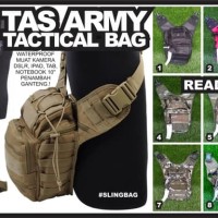 Tas Army Sling Bag Tactical Anti Air DSLR Camo Loreng selempang kamera