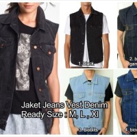 jaket jeans vest model levis jean rompi denim unisex tanpa lengan oke