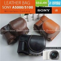 Sony Alpha A5000 & A5100 Leather Bag Case Tas Kamera Mirrorles