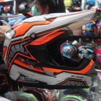 Helm Cross Cargloss Robot White Orange