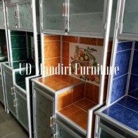 Rak Piring Lemari Dapur Box Kaca Keramik 2 ( Dua ) Pintu Pipa Besar