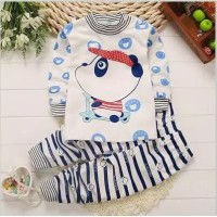 Blue Bearny Sleepwear - Piyama Anak Lucu / Baju Tidur Bayi Import