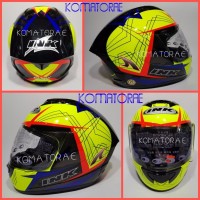 HELM INK CL MAX MOTIF 3 YELLOW FLUO ROYAL BLUE RED FLUO FULL FACE St