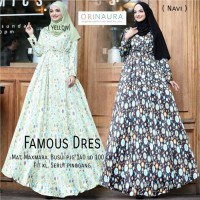 Gamis Motif Famous Dress Ori Naura Tanpa Pashmina - pbv110