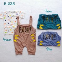 Baju pakaian setelan anak terdapat celana dinosaurus bayi laki laki