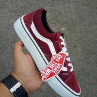 Sepatu vans pria warna merah maroon terlaris dan termurah