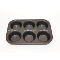 Jual Loyang Kue Teflon Anti Lengket / Muffin Pan 6 Cup Murah