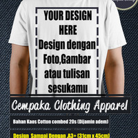Jasa Sablon Kaos / Baju Satuan Digital Print dengan design suka-suka