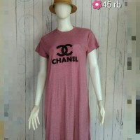 Daster Kaos Logo Hitam Dusty Pink Produksi sendiri ya