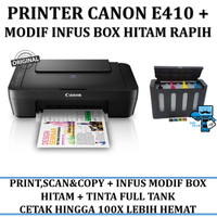 Printer Infus Modif Canon E410 Pixma Affordable AIO + BOX Hitam Rapih