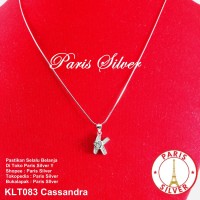 Kalung Liontin Huruf Nama Inisial 2 Perak 925 Silver lapis emas putih