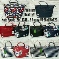 Tas Kate Spade 2in1 Import Premium Quality 3 ruang