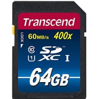 Transcend SDHC Class 10 UHS-I 400x (Premium) 64GB Memory Card Camera