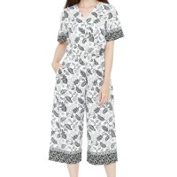 Batik Flike Store Jumpsuit Wanita Jumpsuit Fabulous White