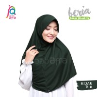Jilbab Beria Hijau Tua - Bergo Jilbab Afra - Hijab Instan Kaos