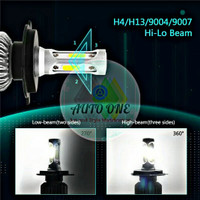 Lampu H4 LED COB 3 sisi Headlamp Mobil Motor