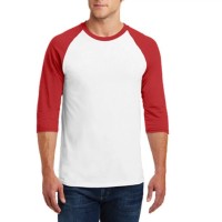 KAOS RAGLAN DOMINASI PUTIH LENGAN MERAH XXL- BAJU SERAGAM KELUARGA