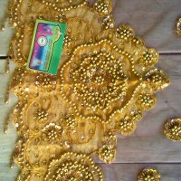 kerudung kebaya akad nikah ijab kabul kombinasi kuningmas dan maroon
