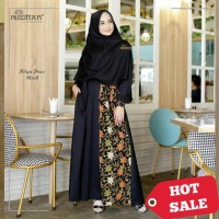 Gamis Syari Polos Balotelli Kombinasi Batik Prada HILYA DRESS by