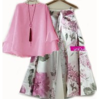 Set kulot asifa / season pink / set 2 in 1 / setelan wanita kulot