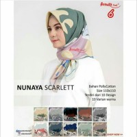 Kerudung jilbab hijab segi empat motif Nunaya scarlet by azzura scarf