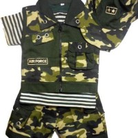 Baju Setelan Bayi Tentara Rompi Pisah+Topi - Cool Army Murah