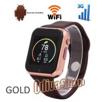 JAM TANGAN HP ANDROID - 3G - WIFI GSM SIM CARD - GOLD