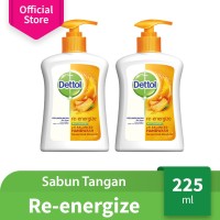Dettol Sabun Cuci Tangan Re-energize - Pump 225mL x 2 pcs - Hand Wash
