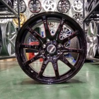 Velg Mobil Ring 17 HSR ASSASIN Lebar 7,5 Lubang Baut 4 Hitam Lis Merah