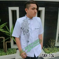 Busana Muslim Pria Baju Koko Jasko Jas Koko Putih Lengan Pendek SKH134