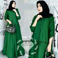 G010918 LONGDRESS MAXI GAMIS SYARI ODELIA IJO BOTOL