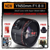 Lensa Fix Yongnuo YN 50MM F1.8 II For Canon Paket Lengkap Fu (Limited)