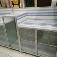 Rak Kompor Aluminium Undak 3pintu Full Keramik Lemari Dapur